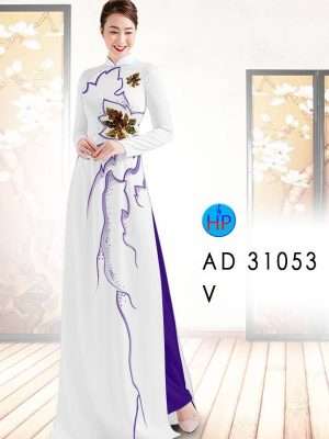 Vải Áo Dài Hình Lá AD 31053 26